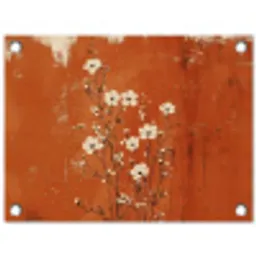 Bloemen - Wit - Subtiel - Roestkleur tuinposter los doek klein -3d