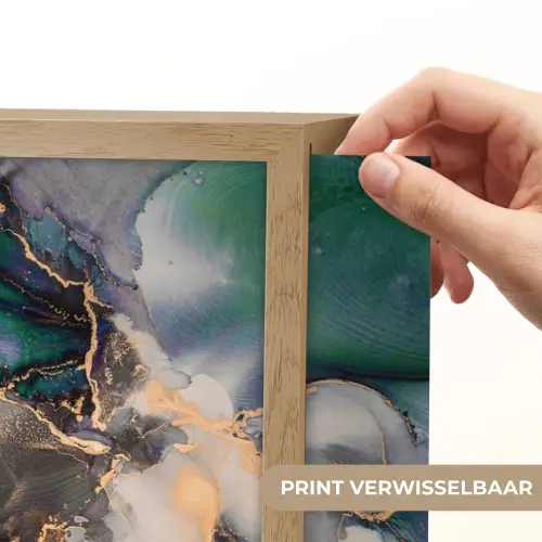 Goud - Blauw - Marmer Light Box met batterij (Wandlamp) middel -USP_websiteprintNL