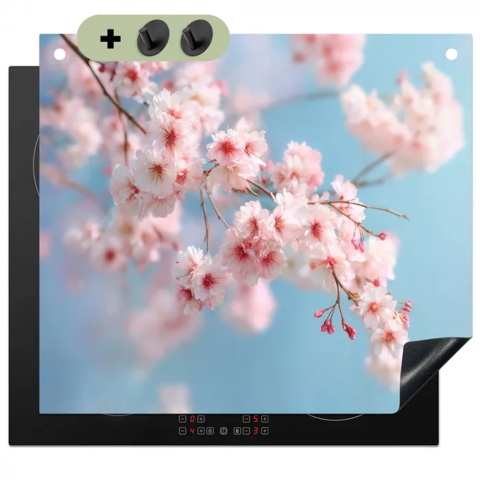 Takken - Bloesems - Roze Inductie beschemer met haakjes middel -3d