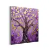 Levensboom - Boom - Paars - Goud - Modern aluminium wit klein -3d