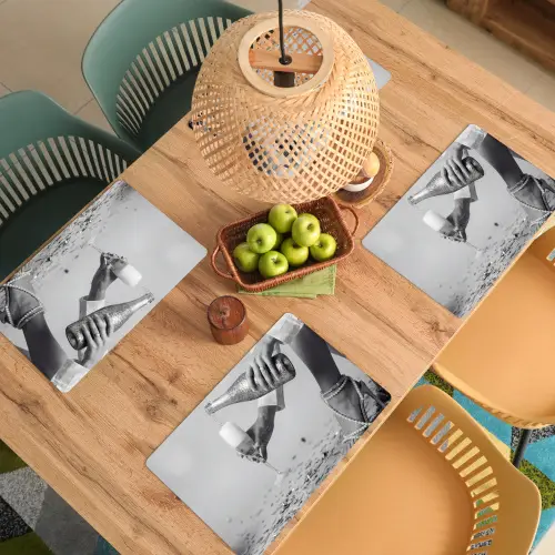Feestelijk - Champagne - Discobal Placemat vinyl groot -zzsfeer5_Kitchenyeah-website
