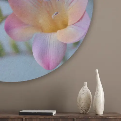 Bloemen - Paars - Overloop - Meeldraden Akoestische PET Vilt - Rond klein -sfeer5_closeup