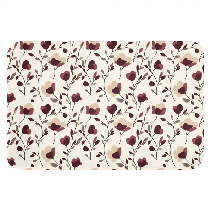 Bloemen - Botanisch - Bordeaux WCmat klein 1009 -3d