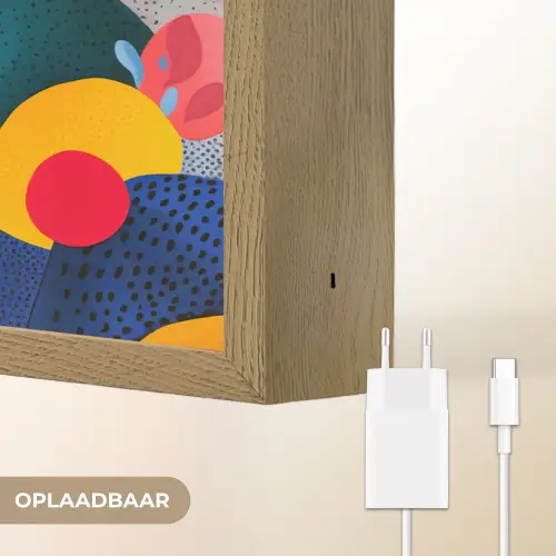 Vormen - Abstract - Stippels - Blauw Light Box met batterij (Wandlamp) middel -USP_websiteoplaadbaarNL