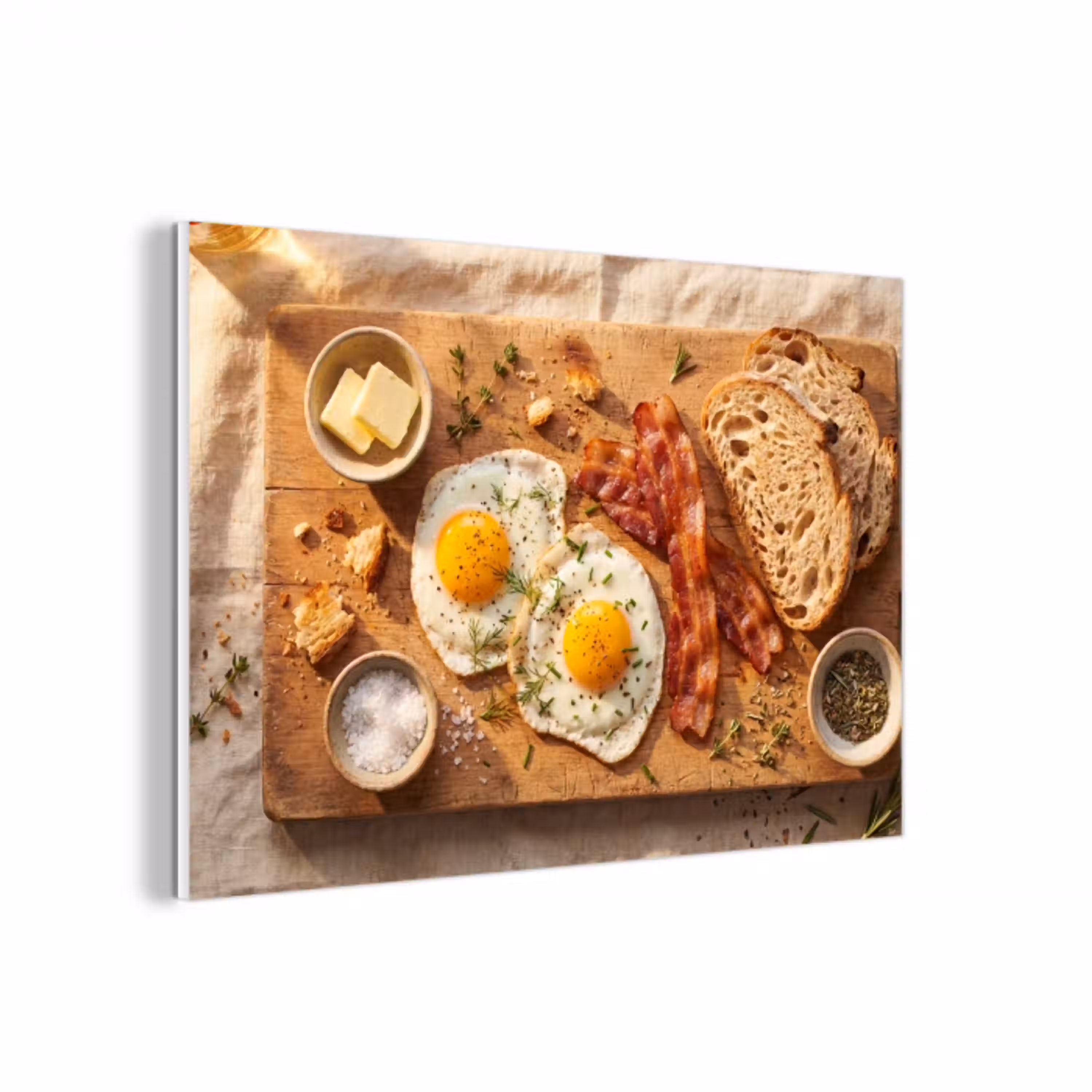 Eten - Ontbijt - Hout - Rustiek - Geel forex 5mm xxl -3d