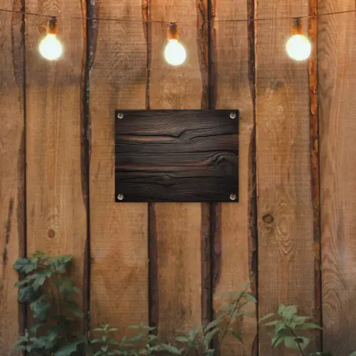 Hout - Grillige nerven tuinposter los doek klein -sfeer1