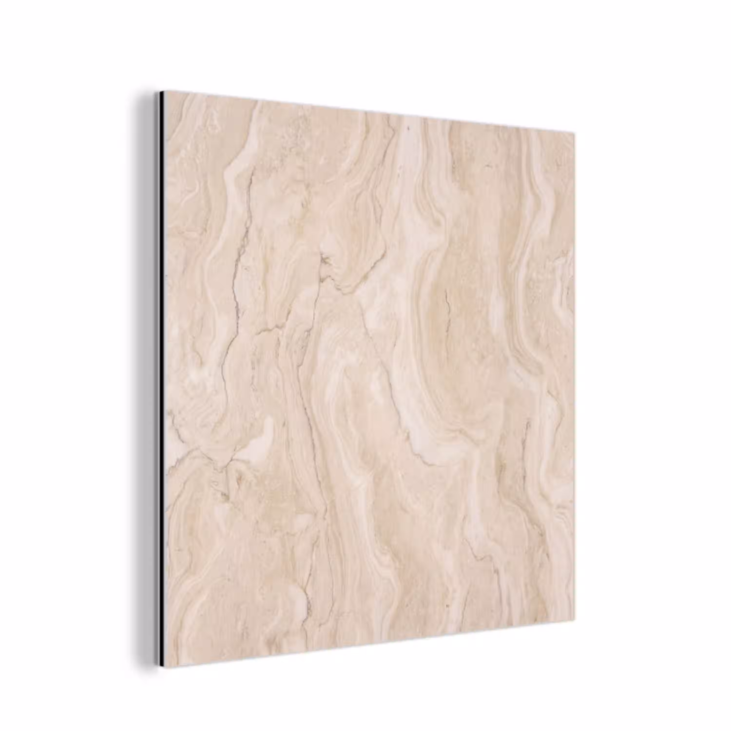 Marmer - Patroon - Beige - Steen - Abstract aluminium wit klein -3d
