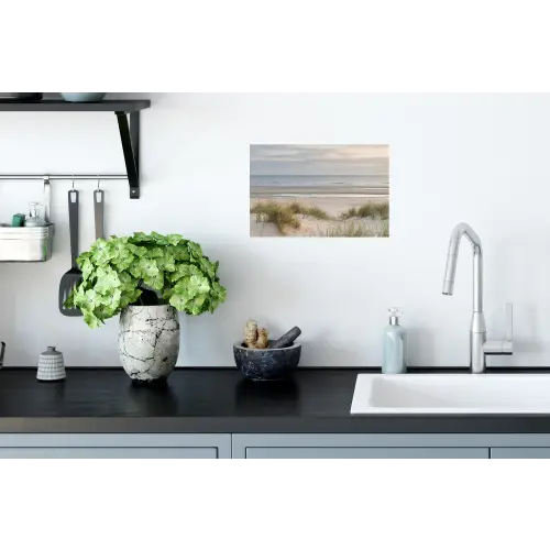 Zandstrand - Bewolkt - Duinen Muursticker klein -keuken