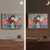 Graffiti - Jongen - Street art - Kleuren Light Box met batterij (Wandlamp) middel -sfeer3