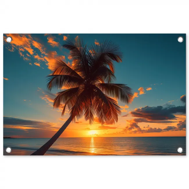 Tropische Droomzonsondergang tuinposter los doek klein -3d