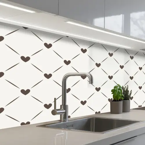 Design - Geometrie - Patroon - Hart keuken achterwand 2 middel 871 -3d_schuin