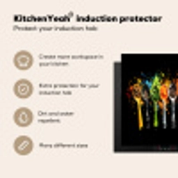 Lepels - Kruiden - Modern - Graffiti - Verf - Kleurrijk Inductie beschermer vinyl 3mm middel -vsfeer2_ENG