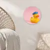 Matroos - Eend - Roze Wandcirkel kunststof plaat 5mm dik klein -sfeer5
