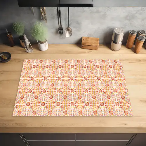 Retro - Disco - Swingend - Bloemen - Multi Inductie beschermer vinyl 3mm klein 276 -sfeer5