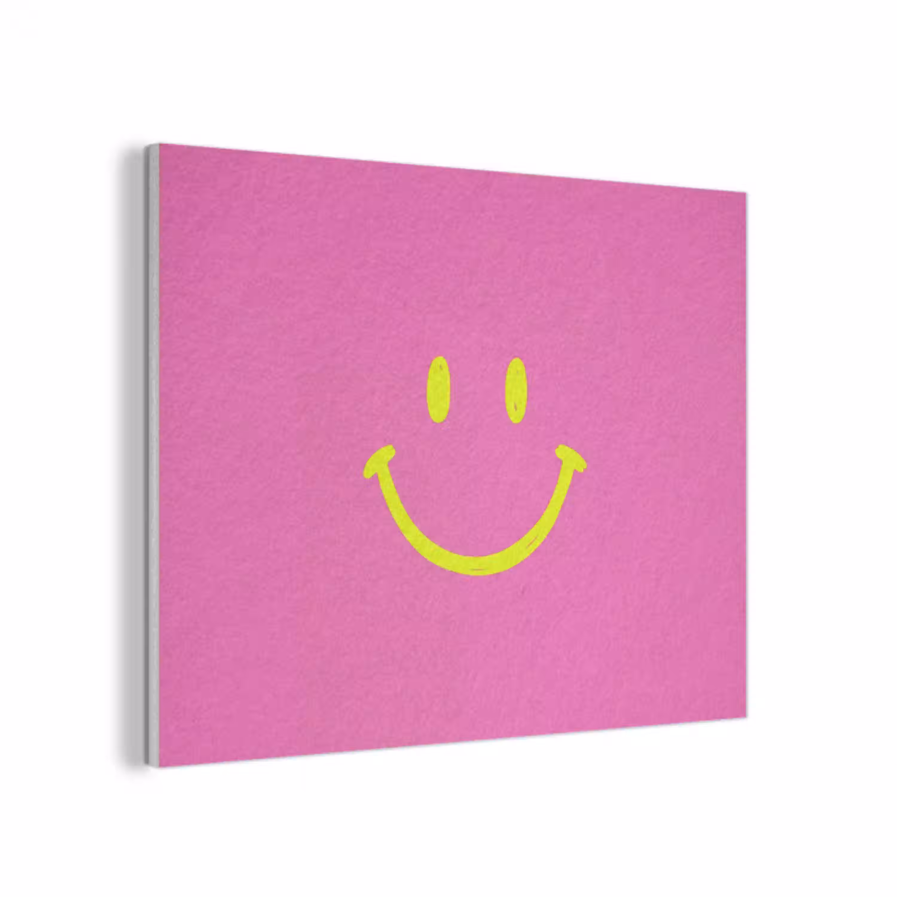 Smiley - Vrolijk - Roze PET vilt klein -3d