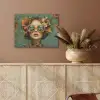Vrouw - Bloemen - Vlinders - Natuur - Vintage PET vilt klein -sfeer4