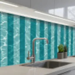 Zwembad - Strepen - Groen keuken achterwand 2 middel 871 -3d_schuin