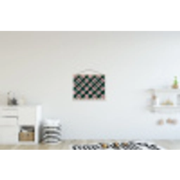 Groen - Roze - Retro - Sterren textielposter latten blank klein 122 -kinderkamer