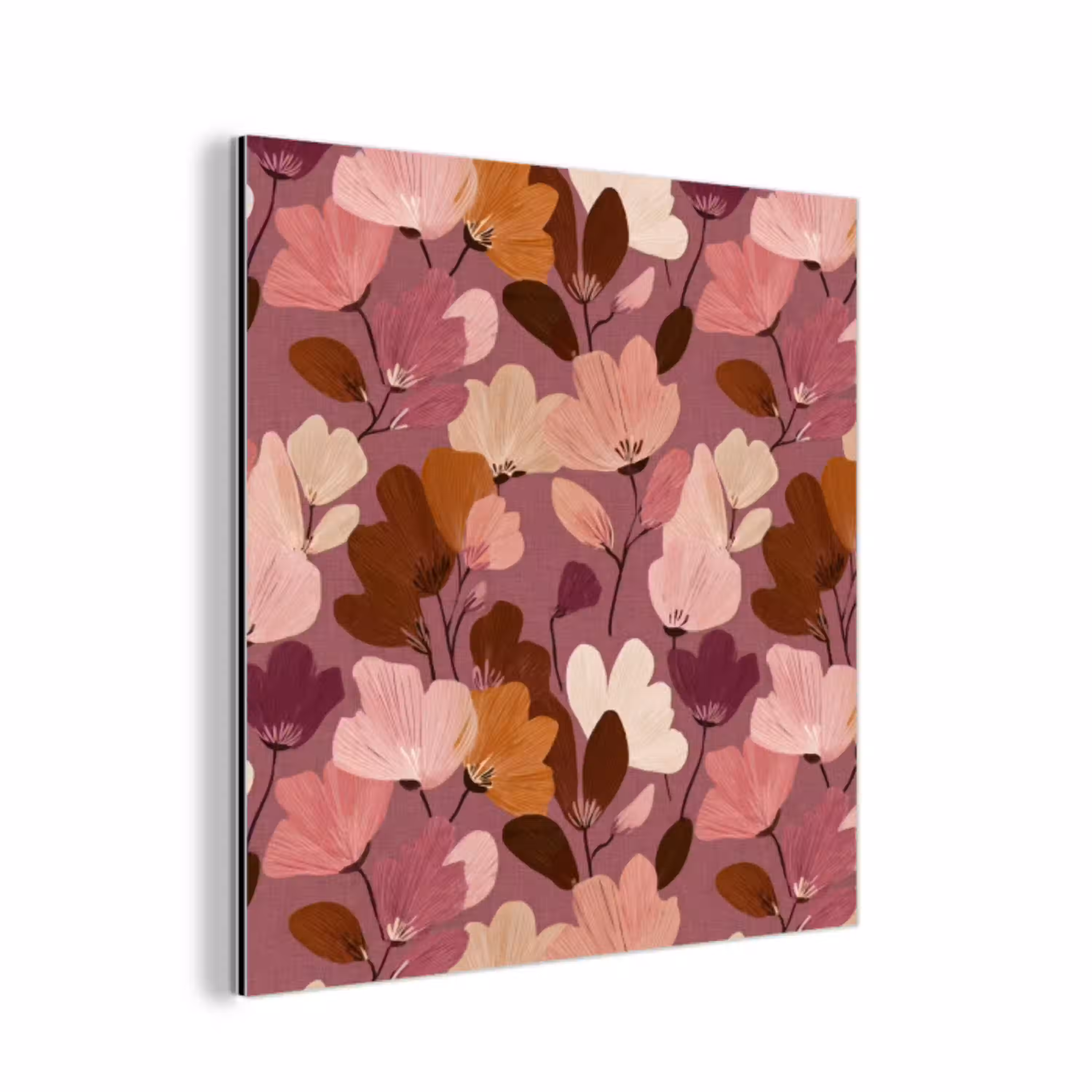 Bloem - Patroon - Roze aluminium wit klein 46 -3d