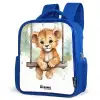 Leeuwenwelpje met schommel illustratie Kinderrugzak - Blauw middel -schuin