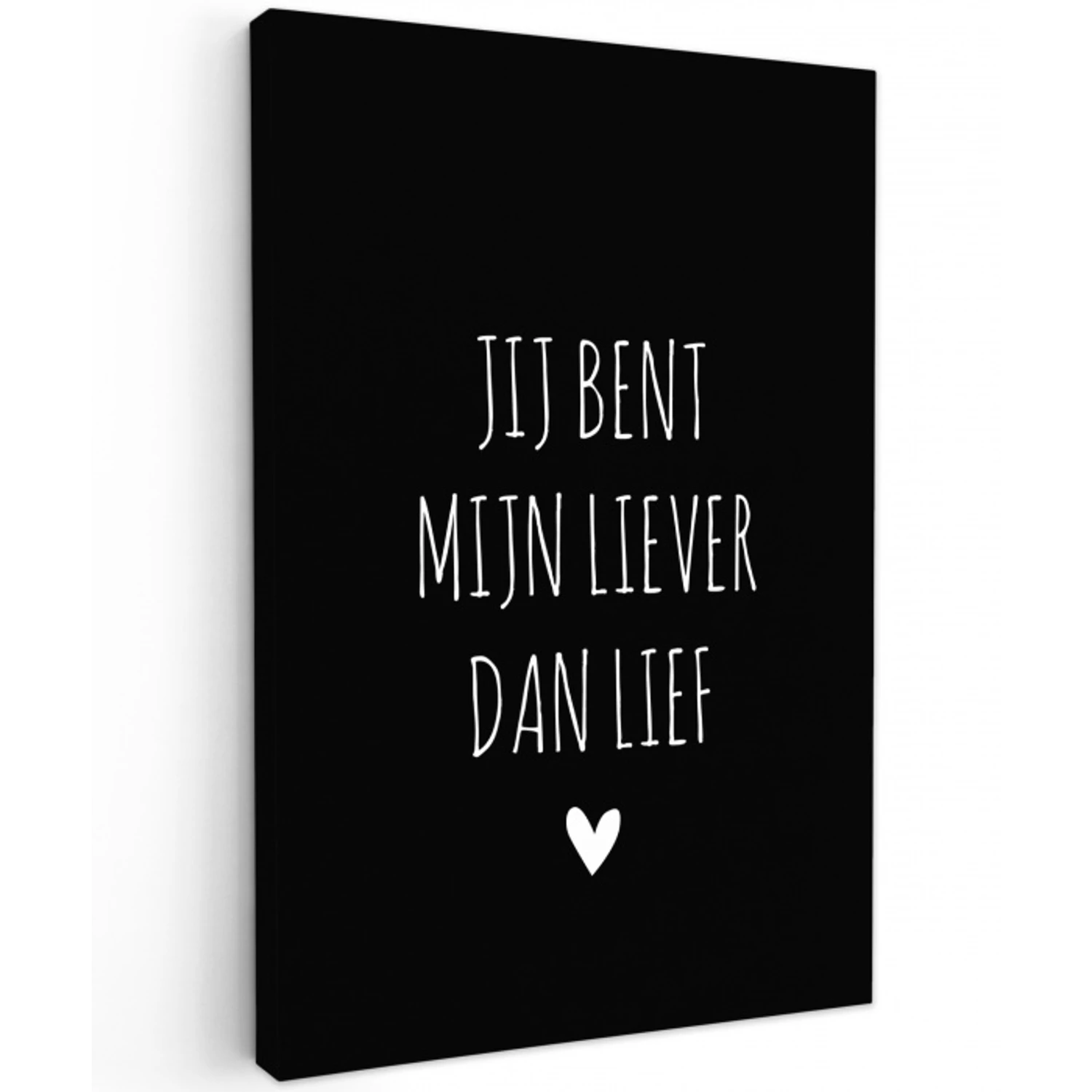 Quotes - Spreuken - Jij bent mij liever dan lief Tuinposter op houten frame 2 cm dik klein -3d