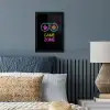 Controller - Game - Neon - Zwart - Quotes - Game zone fotolijst zwart zonder passe partout klein -sfeer3