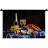 Champagne - Luxe - Oesters Wandkleed katoen klein -zz3d