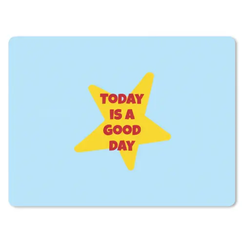 Ster - Today is a good day - Blauw muismat rubber klein -3d