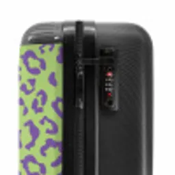 Dierenprints - Panterprint koffer in paars en groen NBS - Handbagage koffer - Unisex middel -slot