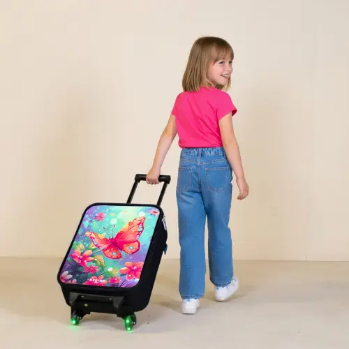 Verbluffende vlinder Kinderkoffer - Zwart klein -sfeer1