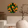 Mandarijn - Oranje - Druppels - Groen Wandcirkel plexiglas klein 852 -sfeer1