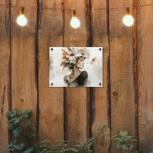 Bloesem - Portret - Gezicht tuinposter los doek klein -sfeer1