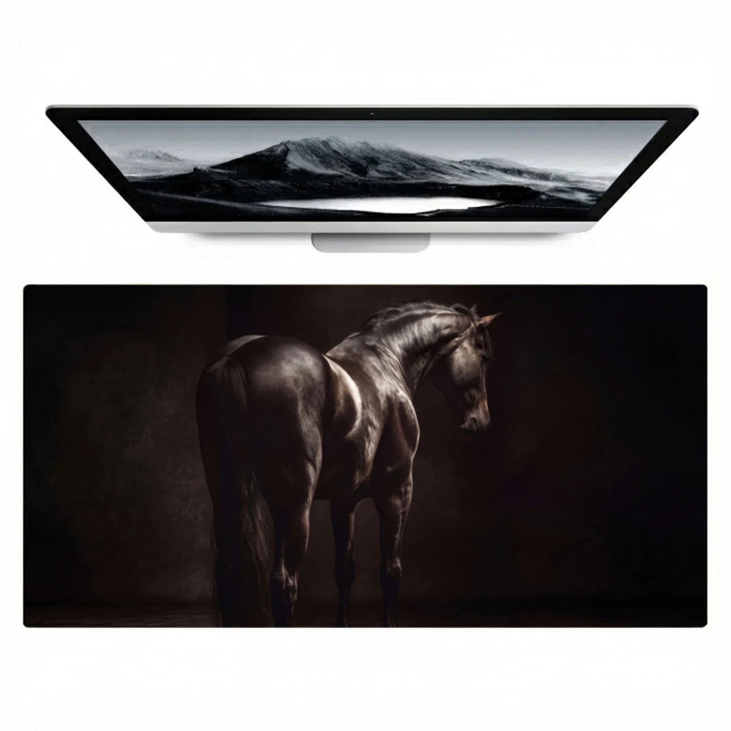 Krachtig - Paard - Donker Muismat XXL klein -zzz3d