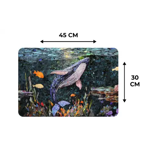 Mozaïek - Walvis - Koraal - Water Placemat vinyl groot -specs