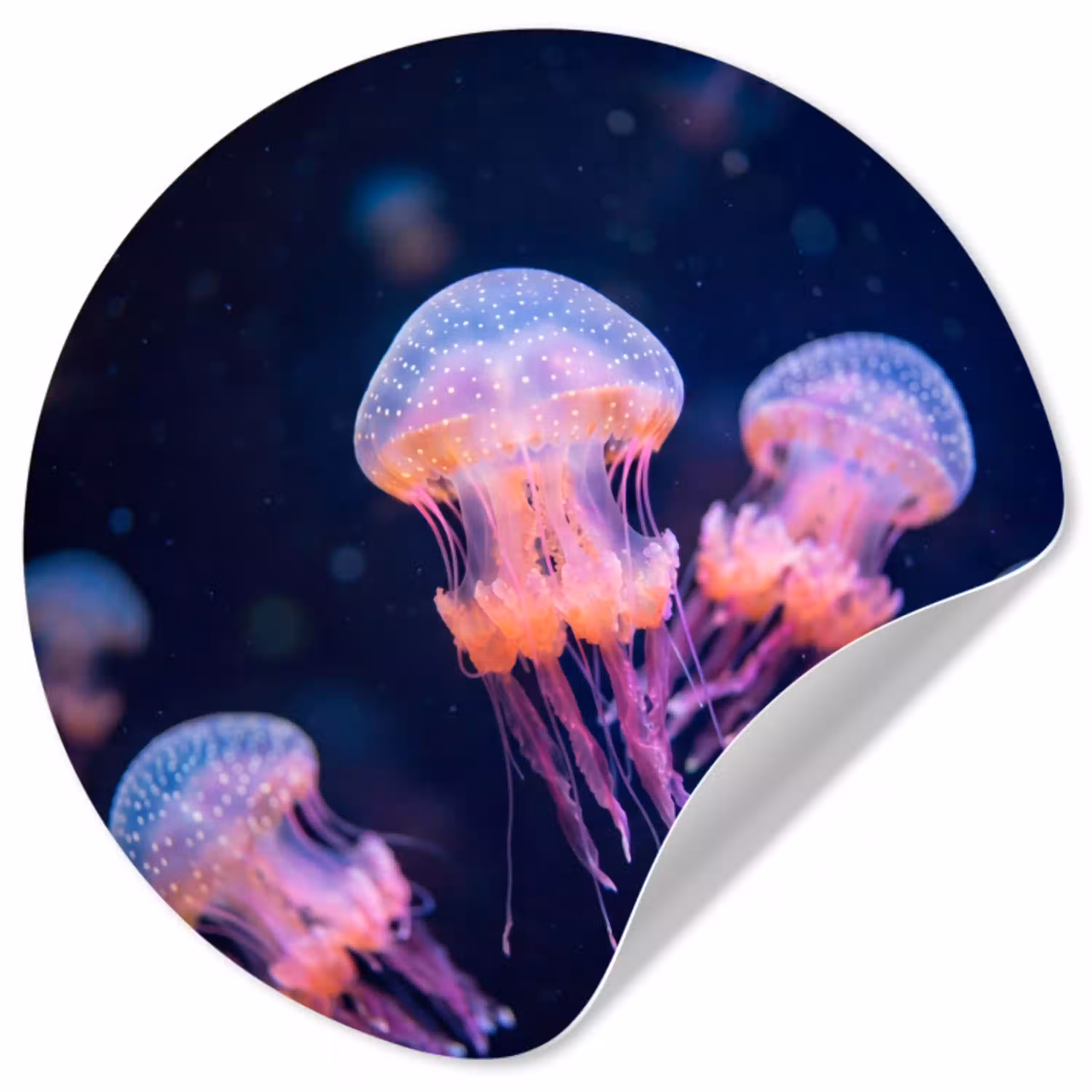 Dier - Onderwater - Natuur - Roze - Mysterieus Wandcirkel behangsticker klein -3d