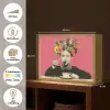 Meisje - Kopje - Bloemen - Roze Light Box met batterij (Wandlamp) middel -USP_websiteoverzichtNL