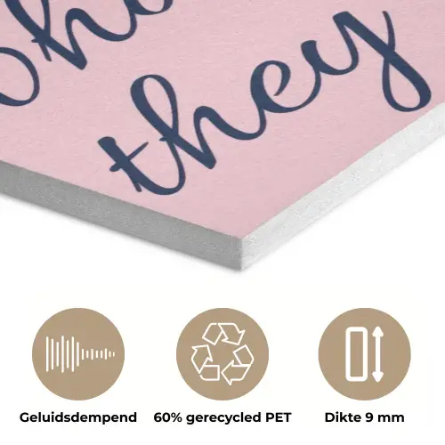 Fuck what they think - Roze - Minimalistisch PET vilt klein -closeup_NL