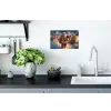 Kerstman - Dorp - Hert - Donker Muursticker klein -keuken