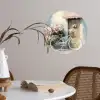 Fiets - Pastelkleuren - Bloemen Wandcirkel behangsticker klein -sfeer3