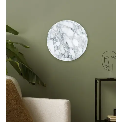 Mozaïek - Marmer - Wit - Onregelmatig Wandcirkel plexiglas klein 852 -sfeer3