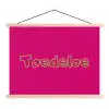 Toedeloe - Groen - Roze textielposter latten blank klein -3d
