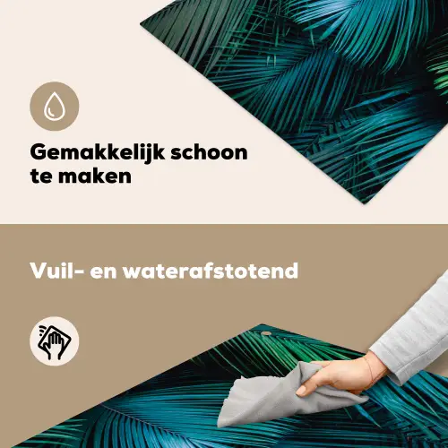 Inductie mat - Jungle - Inductie beschermer - Palmblad - Natuur Inductie beschemer met haakjes klein -ky-schoon-nl
