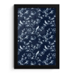 Grafisch - Bloesemtak - Blauw fotolijst zwart zonder passe partout klein 224 -3d