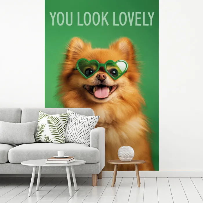 Hond - Zonnebril - Valentijn - Love fotobehang vinyl groot -woonkamer