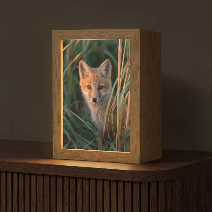 Vos - Oranje - Gras Light Box met kabel (Tafellamp) klein -z3d_website