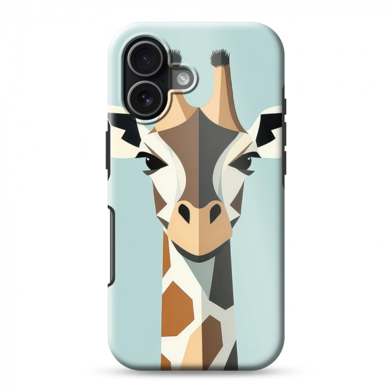 Giraffe - Illustratie - Bruin - Minimalistisch Toughcase MagSafe Apple iPhone 17 klein -3d