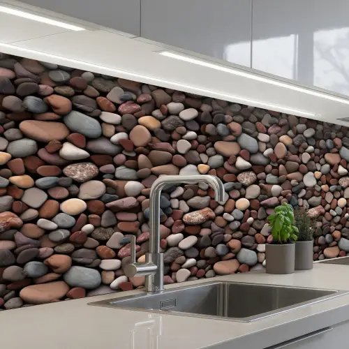Aardse - Kiezel - Stenen keuken achterwand 2 middel 871 -3d_schuin
