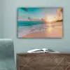 Zonsondergang - Strand - Zee - Zomer - Blauw canvas 2cm klein -sfeer4