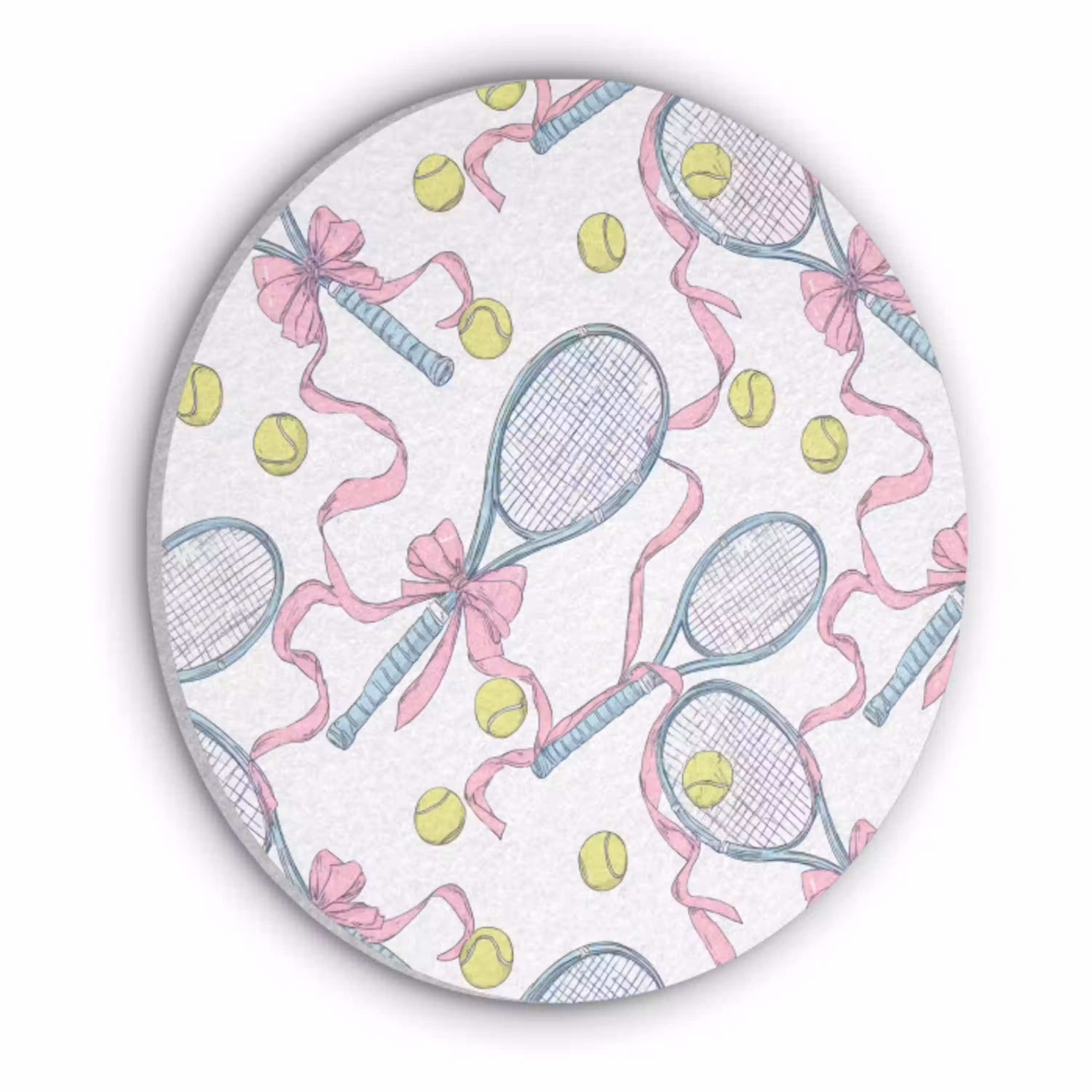 Tennis - Strikken - Kleurrijk Akoestische PET Vilt - Rond klein 838 -3d