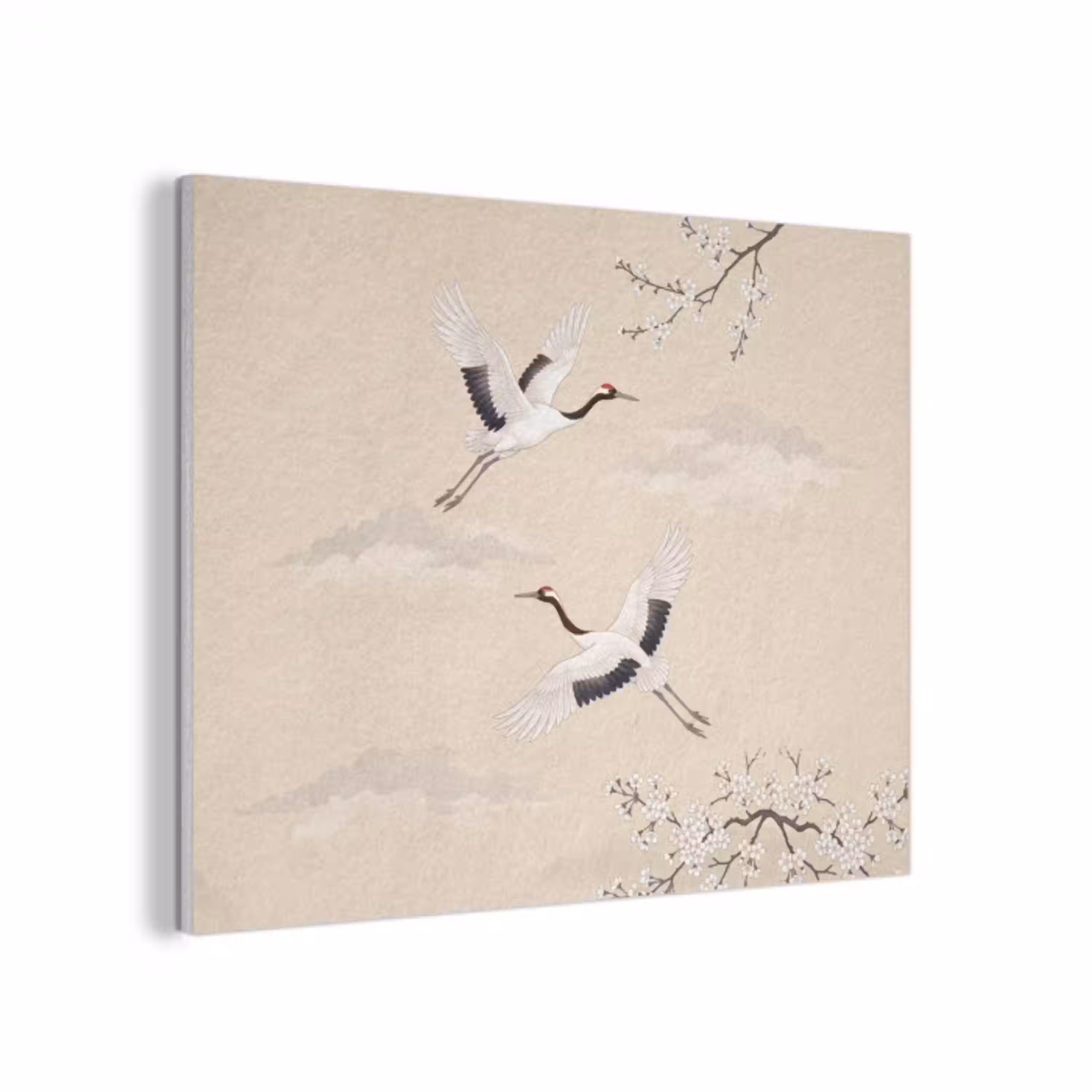 Kraanvogels - Bloesem - Beige PET vilt klein -3d
